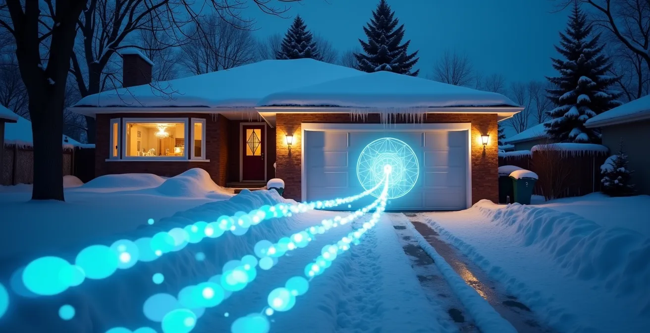 Mesh Wi-Fi router setup in residential garage for vehicle connectivity