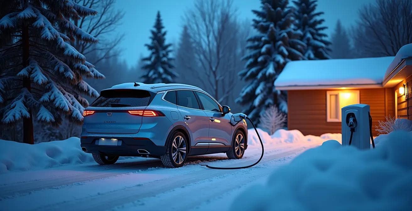 PHEV charging at a Canadian suburban home in winter